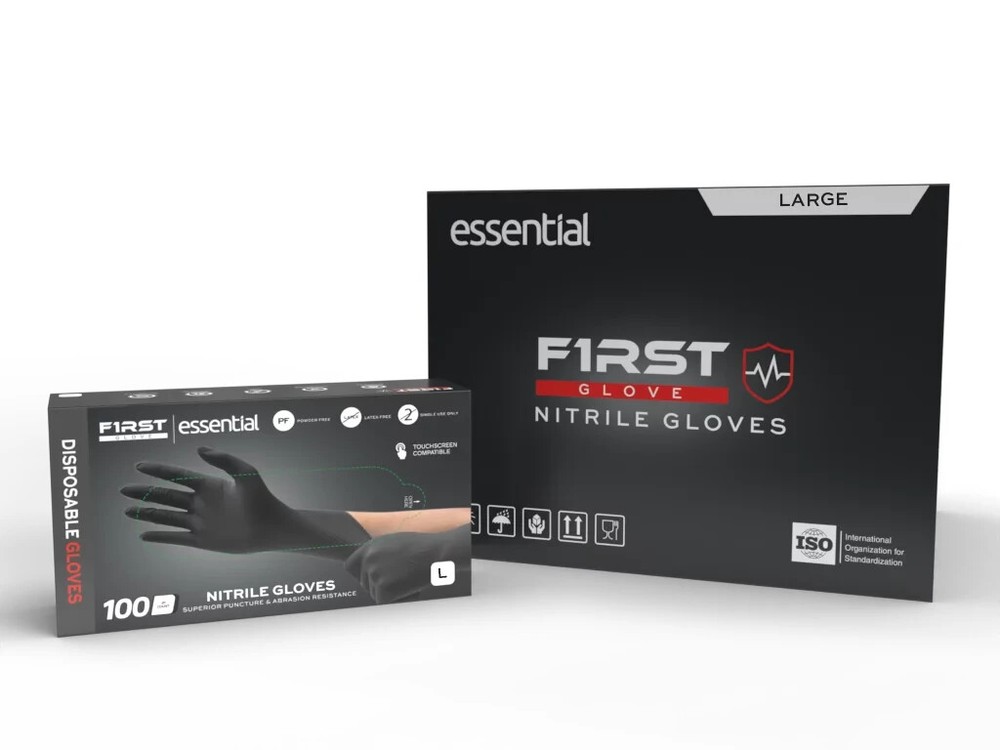 First Glove Essential Nitrile Gloves – Disposable LARGE 3.5 Mil 1000 Pcs