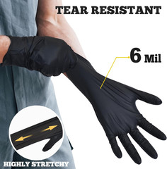 Titanflex Disposable Nitrile Exam Gloves, 6-Mil, Black, Heavy Duty, Latex Free,
