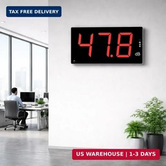 Wall Mounted Sound Level Meter, 30-130dB Digital Decibel Meter with Alarm, ±1.5d