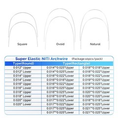 AZDENT Dental Ortho Super Elastic NiTi Archwire Round Square/Ovoid/Natural