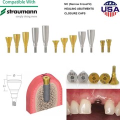 5Pcs Dental Healing Abutment & Closure Cap Fit Straumann BL/BLT NC RC Bone Level