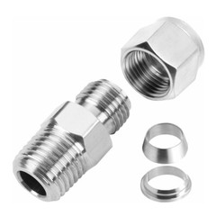 2x Stainless Steel 304 Compression Tube Fitting Adapter 3/8″ OD x 3/8″ NPT C582