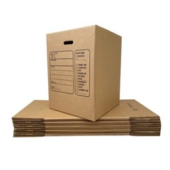 UBMOVE 10 Premium Large Corrugated Moving Boxes with Handles, 18″ x 18″ x 24″