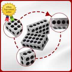 1 X 2 X 3 Inch Blocks Matched Pair Hardened Steel 23 Holes Accuracy