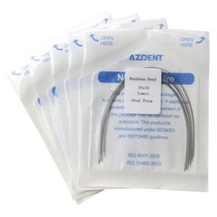 AZDENT Dental Orthodontic Stainless Steel Arch Wire Rectangular 10pcs/pack