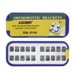 AZDENT Dental Orthodontic Brackets Mini Roth.022 3 4 5 Hk Mim Whole Casting