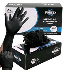 Finitex Black Nitrile Disposable Medical Exam Gloves – Box Of 100 Pcs 6mil Glove