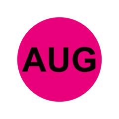 Month – August Labels Inventory Months Adhesive Stickers 2″ Round, 500 PCS