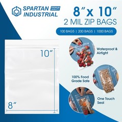 Durable 8×10 Zip Seal Plastic Bags – 1000 Count 2 Mil Airtight Packaging
