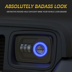 5×7 LED Headlight 7×6 H6054 Headlights with Blue Halo Amber Turn Signal