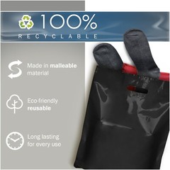 100 Pack 12″ x 15″ with 1.5 mil Thick – Black Merchandise Plastic Shopping Bags