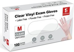 Schneider Clear Vinyl Exam Gloves, Latex-Free, Disposable Medical Gloves, Cleani