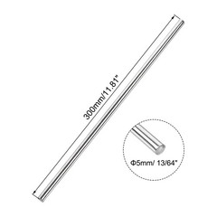 5 Pcs 5mm x 300mm Solid Round Rod for DIY Craft 304 Stainless Steel