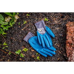 Maxiflex Comfort Unisex Medium Blue/Gray Nitrile Coated Nylon Multi-Purpose Glov
