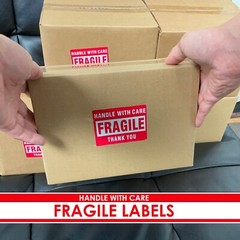 Innovative Haus 1 Roll/500 Labels Handle With Care Fragile Warning Packing Label