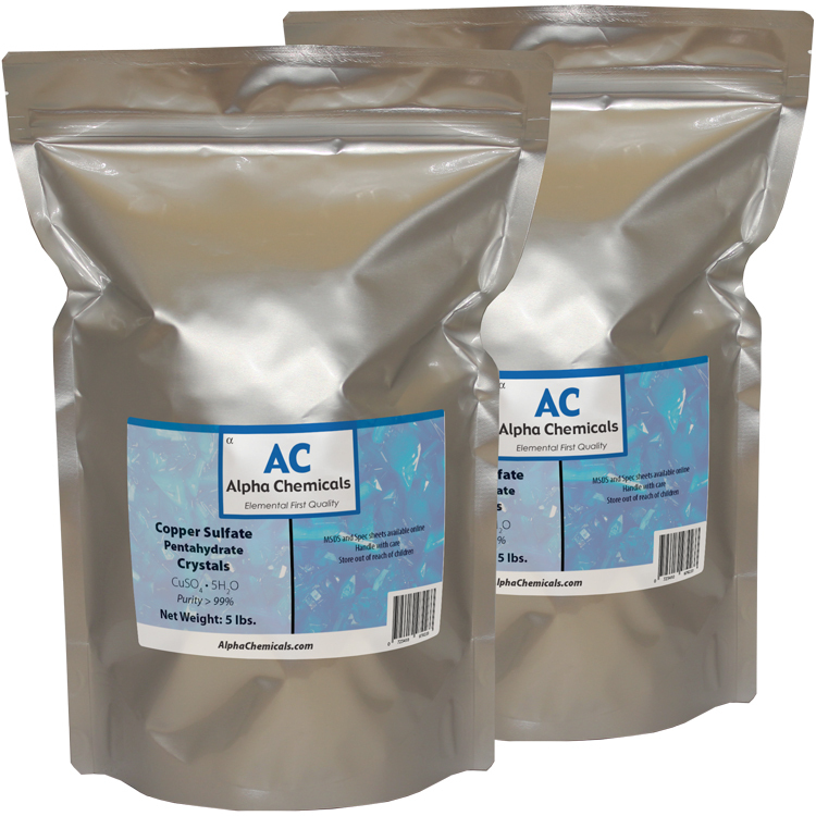 10 Pounds – Copper Sulfate Pentahydrate Crystals – 99% Pure