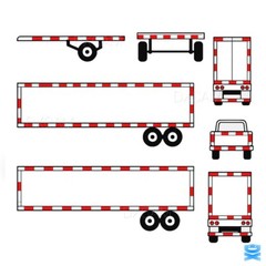 2″x150′ DOT-C2 Premium Reflective Red and White Conspicuity Tape Trailer 1 Roll