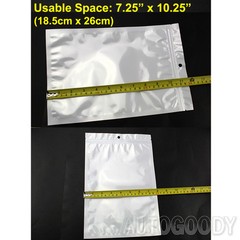 1000 Zip Zipper Lock Bags Clear Plastic White Back 7.75″x11.75″ Seal Reclosable
