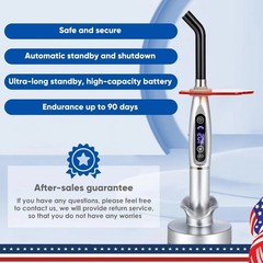 Dental Wireless Cordless LED Cure Curing Light Lamp 2000mw 5W Tool Resin Cure US