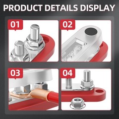 DaierTek Power Distribution Block with Cover Mini 5 x 5M6+0S, red or black