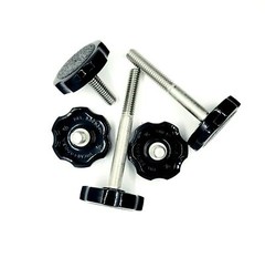 5/16″ Thumb Screw Bolts with Black Round Fluted Plastic Clamping Knob Stainless