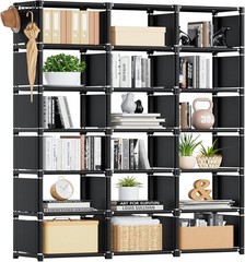Mavivegue Bookcase 18-Cube Extra Large Book Shelf DIY Cube Storage Organizer