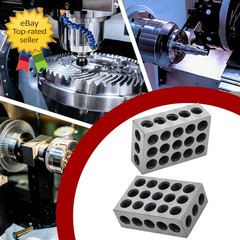 1 X 2 X 3 Inch Blocks Matched Pair Hardened Steel 23 Holes Accuracy