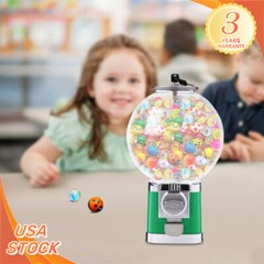 Gumball Machine With Coin Bank – Green Vintage Bubble Gum Candy Dispenser USA