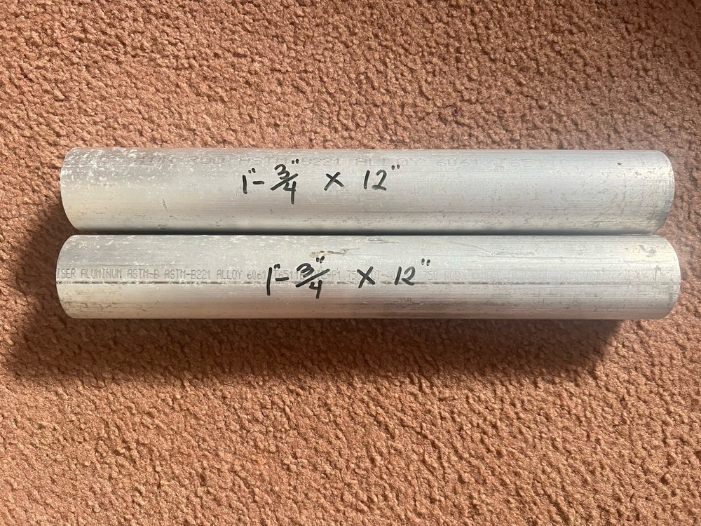 1-3/4″ Dia x 12″ Long 6061 T6511 Aluminum Round Bar 1.750″ 6061 LATHE STOCK 2bar