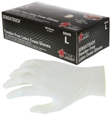 MCR Safety 5045 Latex Disposable Gloves Powder-Free, Case of 10 Boxes, Large