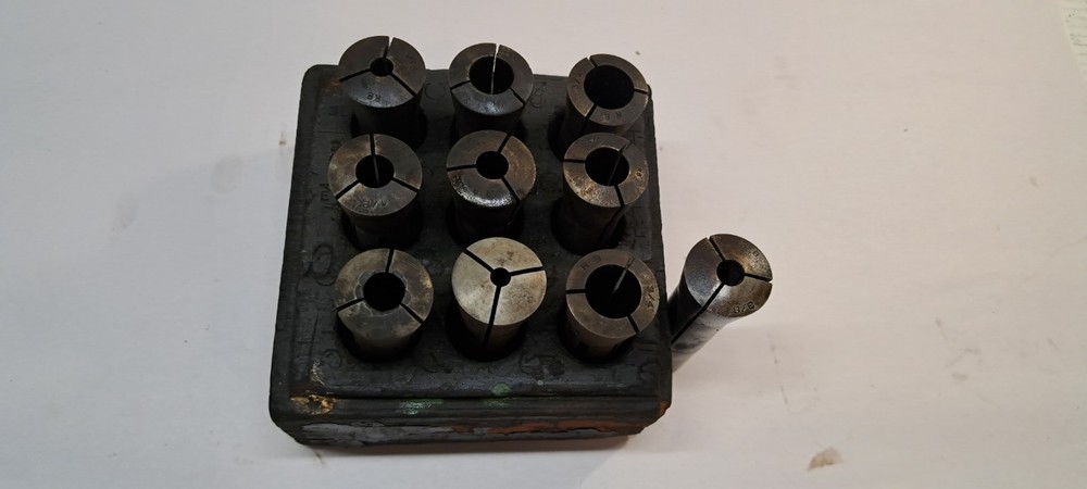 Lot of 10 Machining Collets Various Styles/Sizes (As Shown)