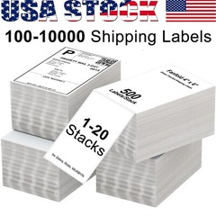 500 4″ x 6″ Fanfold Direct Thermal Shipping Labels Perforated for Zebra & Rollo