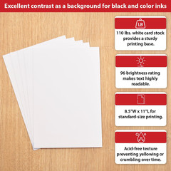 Staples Cardstock Paper, 8.5-Inch X 11-Inch Paper Size, Matte White. 250 Pack