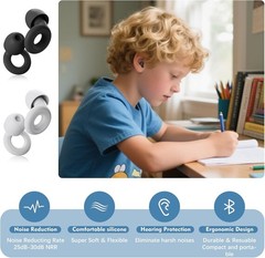 Reusable Silicone Ear Plugs Noise Cancelling Earplugs Protector Study Sleep Swim