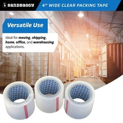 Sandbaggy 4″ Wide Clear Packing Tape Rolls (110 yards) – Poly Shipping Tape