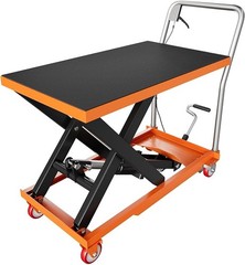Garvee Hydraulic Scissor Lift Table Cart 1100Lbs 35.4″ Manual Heavy Duty Orange