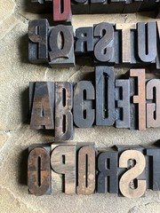 62 Vintage Letter Number Letterpress Wooden Print Blocks Two Full Alphabets