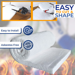 Ceramic Fiber Blanket , 2400F 8# – High Temp Thermal Insulation – 2″x24″x75”