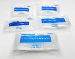 500 Zippit Bags 5 Small Assorted Sizes 100 Each Clear 2mil Reloc Zip Seal Baggie