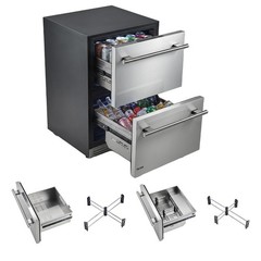 VEVOR 24 in Drawer Refrigerator with Freezer Undercounter Fridge Freezer Combo