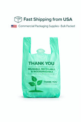 Bags 1/6 Large 22 x 6.5 x 12 Biodegradable T-Shirt Plastic Grocery Shopping Bags