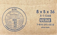 5″ x 5″ x 36″ CARDBOARD BOX – 200 lb – SINGLE BOX – TALL
