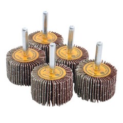 Aluminum Oxide Shank Mounted Flap Wheels, 1-1/2″ x 1″ x 1/4″, 60 Grit – 5 Pack