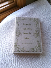 ONE DESIGN HOME PADDED LINED JOURNAL LOVE IS PATIENT LOVE IS KIND 6″ X 8″ X 1″