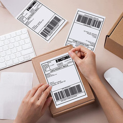 Fanfold 4 X 6 Direct Thermal Labels White Perforated Shipping Labels, 1000 Label