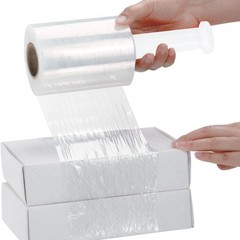 12 Rolls 50 Gauge 5″x 1000′ Clear Cast Hand Stretch Film Shrink Wrap + 1 Handle