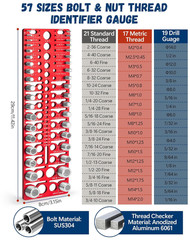 57 Nut and Bolt Thread Checker – Thread Checker Standard and Metric Bolt and Nut