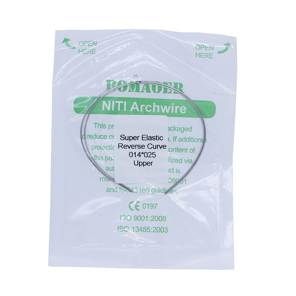 50×Dental Orthodontic Niti Rectangular Arch Wires Reverse Curve 14×25 Upper