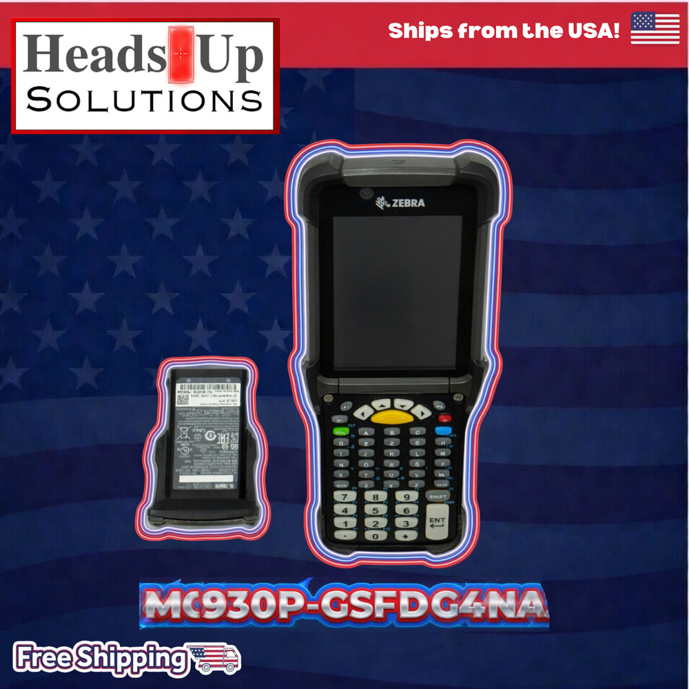 Zebra MC9300 MC930P-GSFDG4NA Mobile Handheld Computer Barcode Scanner w/Battery