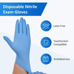 Schneider Nitrile Exam Gloves, 4 Mil, Blue, Large 100-ct Box, Large, Blue